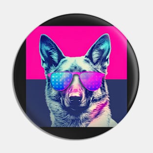 German shepherd, vaporwave, patriotic dog, patriot's day Pin