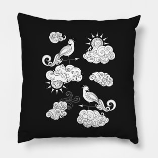 Noncolored Fairytale Weather Forecast Print Pillow