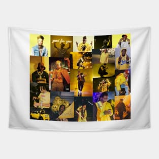 yellow rap collage Tapestry