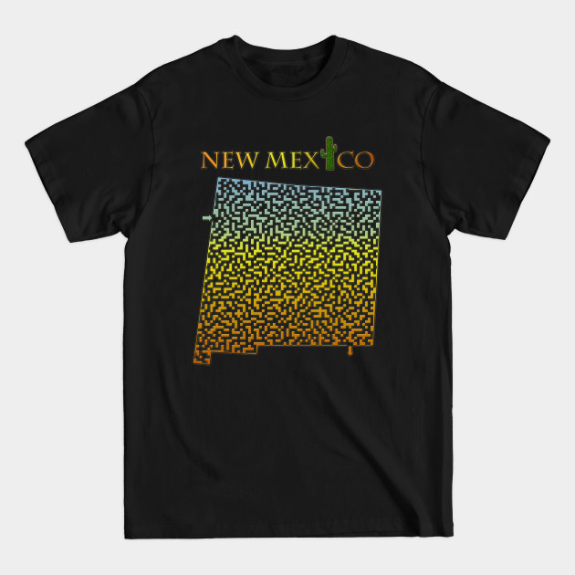 Disover State of New Mexico Colorful Maze - New Mexico - T-Shirt