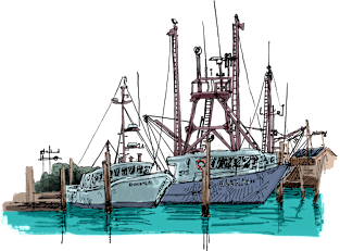 Montauk Fishing Boats Magnet