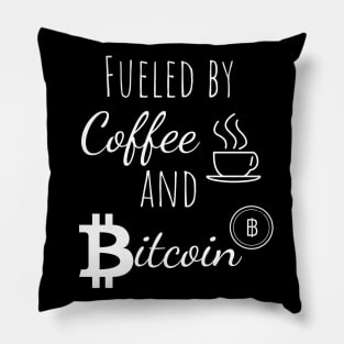 Bitcoin Crypto Fueled by Coffee and Bitcoin Gift Pillow