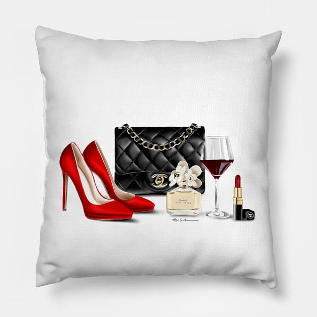 Night Out Pillow by elzafoucheartist