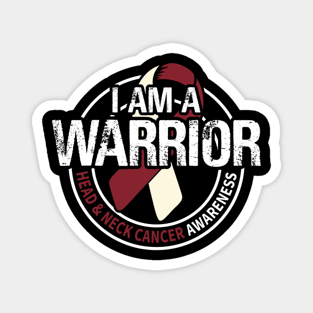 I Am A Warrior Head & Neck Cancer Awareness Ribbon Magnet by mateobarkley67