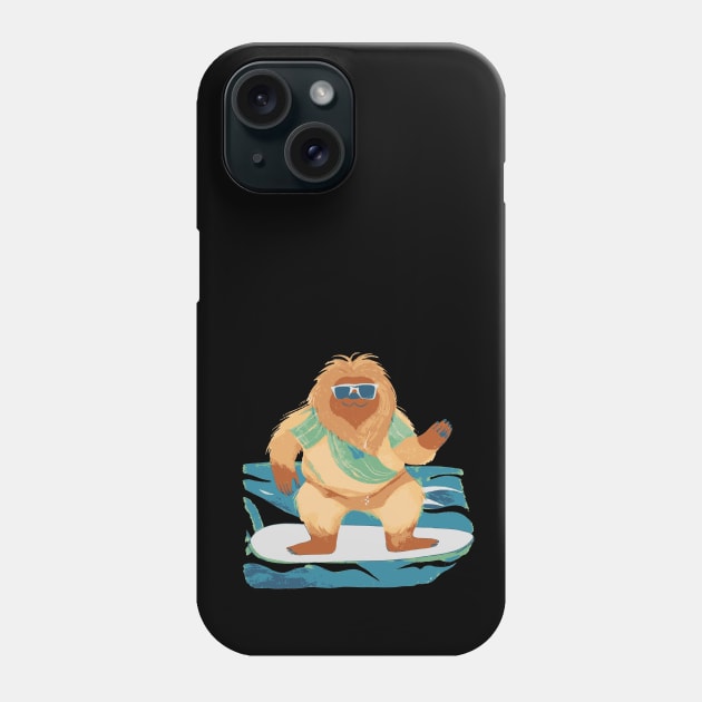 Bigfoot on a Surfboard Phone Case by JoeStylistics