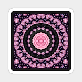 Crystal Hearts and Flowers Valentines Kaleidoscope pattern (Seamless) 21 Magnet