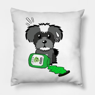 Cute schnauzer Spilled Wasabi sauce Pillow