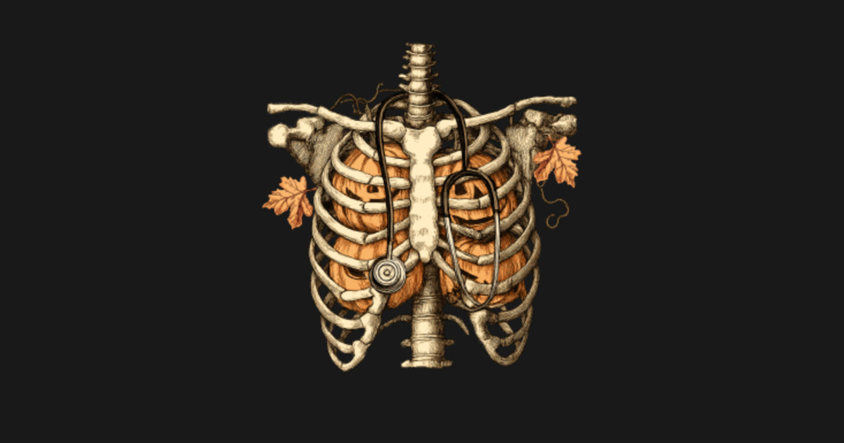 Pumpkin Rib Cage Nurse Skeleton Pumpkin lung Halloween - Pumpkin Rib ...