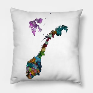 Spirograph Patterned Norway Administrative Divisions Map Pillow