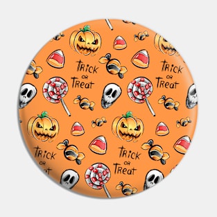 Orange Halloween pattern Pin