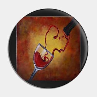 Wine Art Wine Lover Gifts Red Wine being Poured into Wine Glass Pin