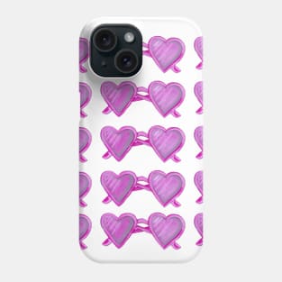 Heart glasses watercolor pattern Phone Case