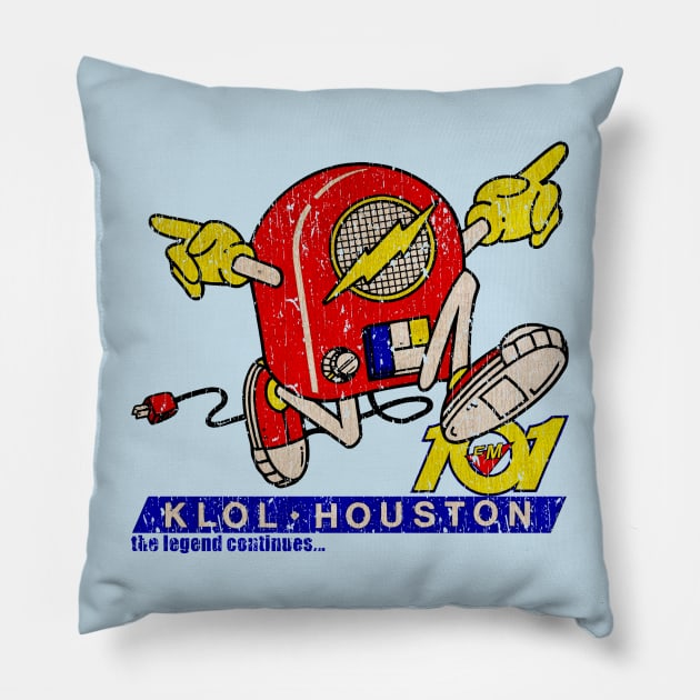 KLOL FM Houston 1970 Vintage Pillow by RASRAP