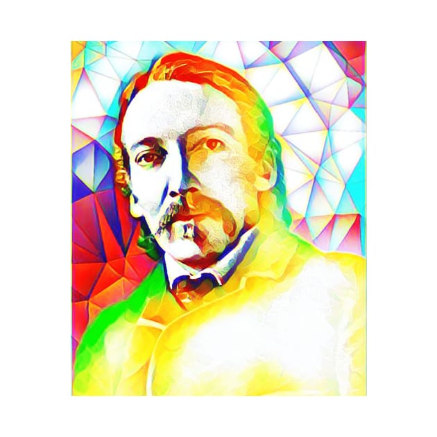 Robert Louis Stevenson Colourful Portrait | Robert Louis Stevenson Artwork 5 by JustLit