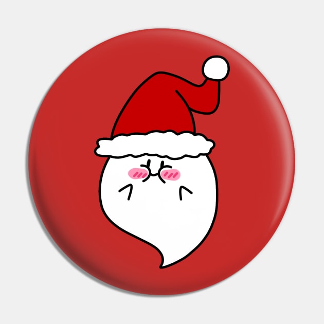 Santa Hat Blushing Ghost Pin by saradaboru