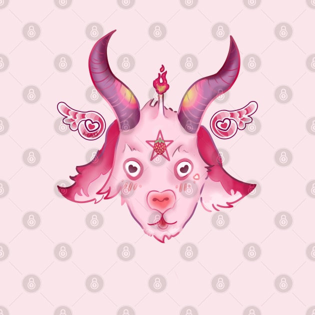 Cute Strawberry Baphomet by Doodling