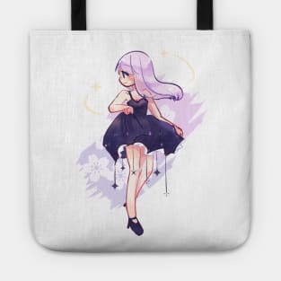 Starry aesthetic kawaii anime girl Tote