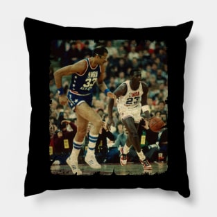 Kareem Abdul Jabbar vs Young Michael Jordan Pillow