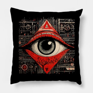 Mystic Gaze: Eye in a Rhombus T-Shirt Pillow