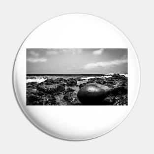 Rocky beach - Black and white Pin