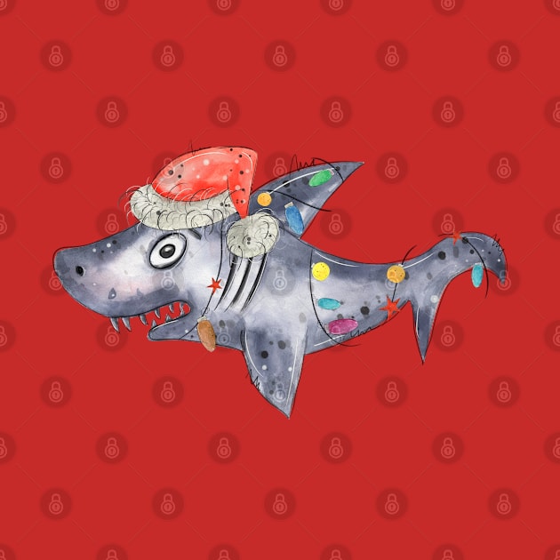 Christmas shark by HJstudioDesigns