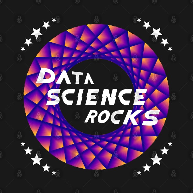 Data Science Rocks | Retro Racing Stars Logo Yellow Red Blue by aRtVerse