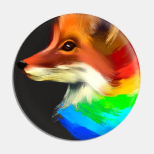 Rainbow Fox Pin