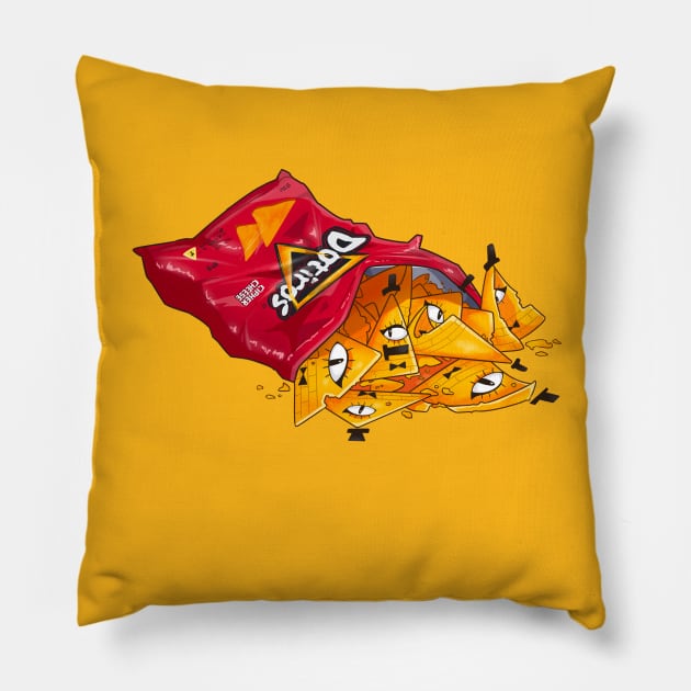 Bill Cipher Nachos Pillow by ryodrigo