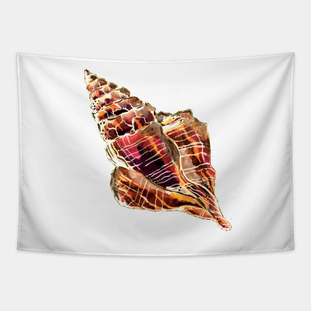 Bronze Conch Sea Shell Tapestry by ZeichenbloQ