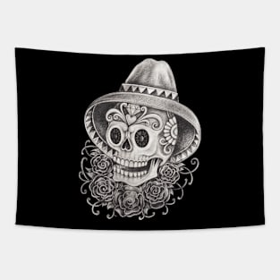 Sugar skull day of the dead. Tapestry