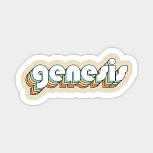 Genesis - Retro Rainbow Typography Faded Style Magnet