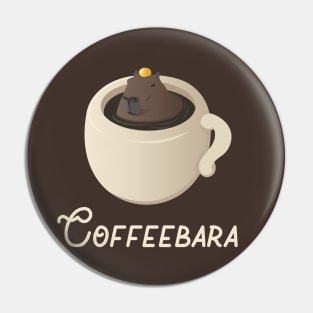 Funny Capybara Coffee Puns ~ Coffeebara Pin