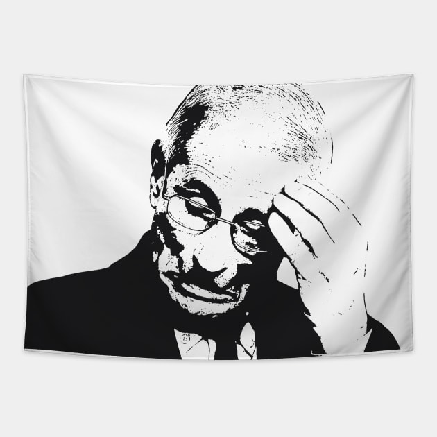 Dr. Fauci Facepalm Tapestry by valentinahramov