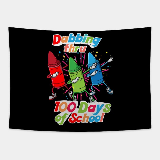 100 Days of School Dabbing Tapestry by KAWAIITEE