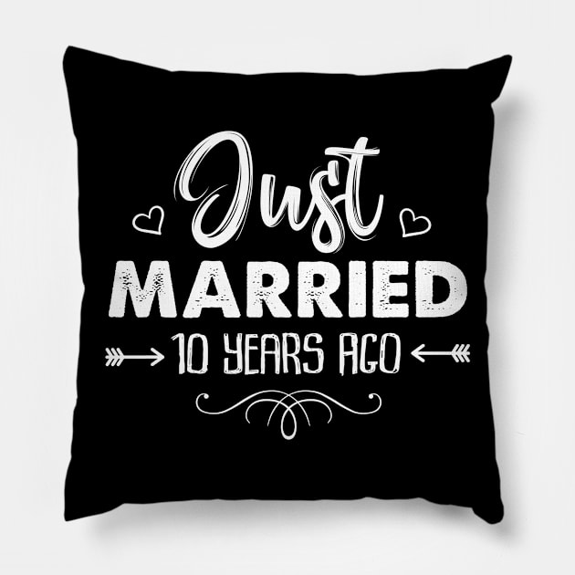 Just Married 10 Years Ago Pillow by stayilbee