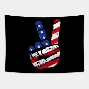 Peace Signs USA Tapestry