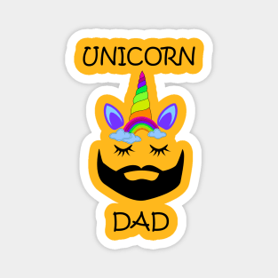 rainbow unicorn dad Magnet