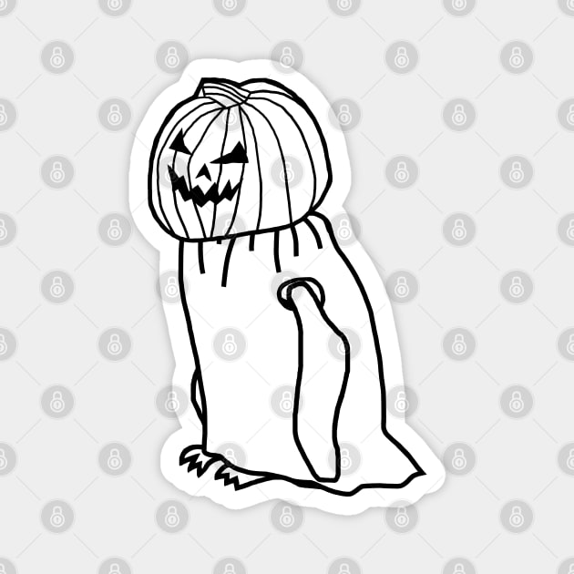 Minimal Penguin Wearing Halloween Costume Outline Magnet by ellenhenryart