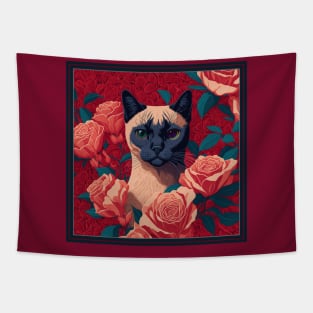 Siamese cat. Style vector (red version 2 Siamese cat) Tapestry