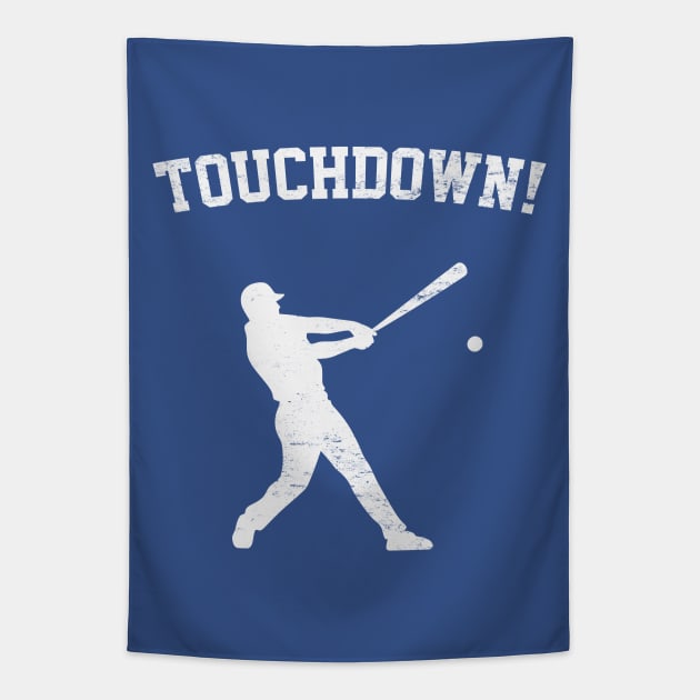 Touchdown! Funny Baseball Player Silhouette Tapestry by TwistedCharm