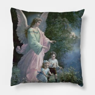 Guardian Angel protecting small children Pillow