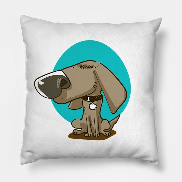 big nose sweet puppy funny cartoon Pillow by anticute