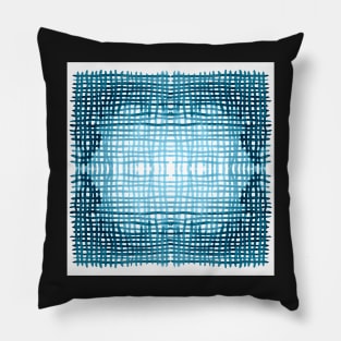 Indigo Blue Grid Pillow