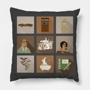 Fear and Loathing in Las Vegas Tribute: 9 Iconic Scenes Reimagined Pillow