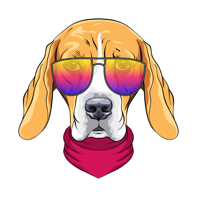 Hipster serious dog Beagle by kavalenkava