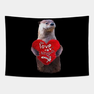 Otter and soft red heard Tapestry