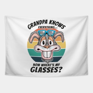 Grandpa Knows Everything Funny Grandpa Knows Best Fathers Day Tapestry