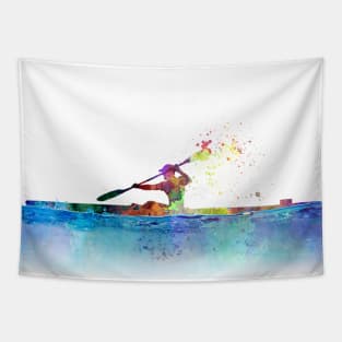 Kayak in watercolor Tapestry