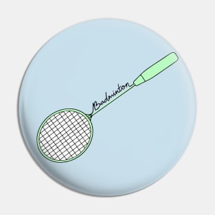 Badminton Racket of Badminton Player (Green) World Badminton Day Pin