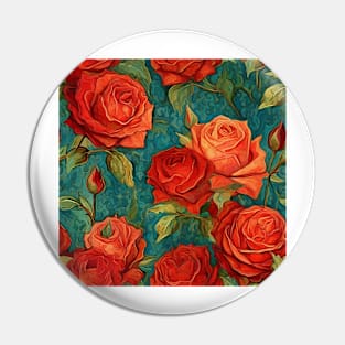 Van Gogh Roses Pattern 10 Pin